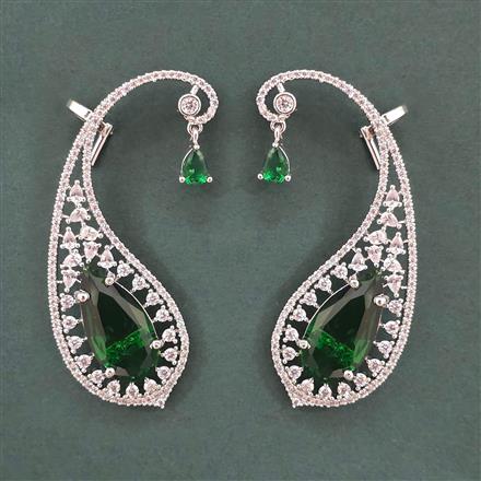 American Diamond Earcuff with Rhodium Plating