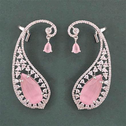 American Diamond Earcuff with Rhodium Plating