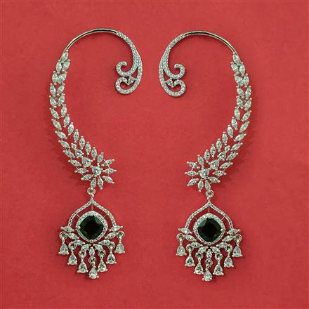 American Diamond Earcuff with Rhodium Plating