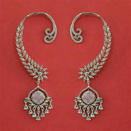 American Diamond Earcuff with Rhodium Plating