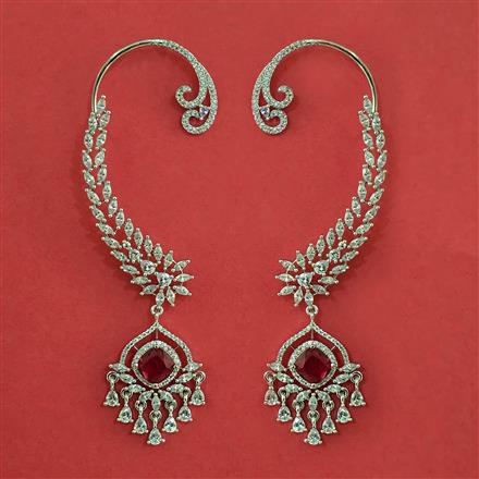 American Diamond Earcuff with Rhodium Plating