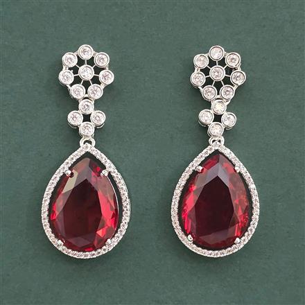 American Diamond Classic Earring with Rhodium Plating