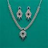 American Diamond Classic Necklace with Rhodium Plating