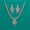 American Diamond Classic Necklace with Rhodium Plating