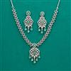 American Diamond Classic Necklace with Rhodium Plating