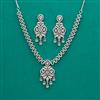 American Diamond Classic Necklace with Rhodium Plating