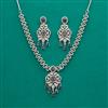 American Diamond Classic Necklace with Rhodium Plating