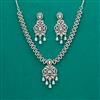 American Diamond Classic Necklace with Rhodium Plating