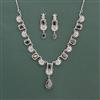 American Diamond Classic Necklace with Rhodium Plating
