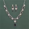 American Diamond Classic Necklace with Rhodium Plating