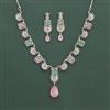 American Diamond Classic Necklace with Rhodium Plating