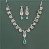 American Diamond Classic Necklace with Rhodium Plating