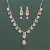American Diamond Classic Necklace with Rhodium Plating