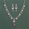 American Diamond Classic Necklace with Rhodium Plating