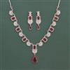 American Diamond Classic Necklace with Rhodium Plating