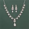 American Diamond Classic Necklace with Rhodium Plating
