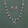 American Diamond Classic Necklace with Rhodium Plating