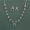 American Diamond Classic Necklace with Rhodium Plating