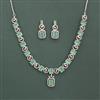 American Diamond Classic Necklace with Rhodium Plating