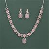 American Diamond Classic Necklace with Rhodium Plating
