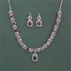 American Diamond Classic Necklace with Rhodium Plating