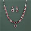 American Diamond Classic Necklace with Rhodium Plating