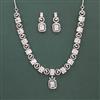 American Diamond Classic Necklace with Rhodium Plating