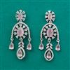 American Diamond Classic Earring with Rhodium Plating
