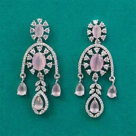 American Diamond Classic Earring with Rhodium Plating