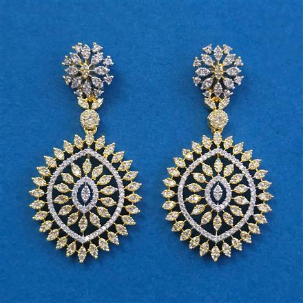 American Diamond Classic Earring with Rhodium Plating 2 Tone Plating Mehndi Plating