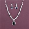 American Diamond Classic Necklace With Rhodium Plating