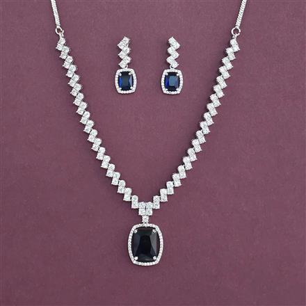 American Diamond Classic Necklace With Rhodium Plating