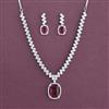 American Diamond Classic Necklace With Rhodium Plating