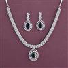 American Diamond Classic Necklace With Rhodium Plating