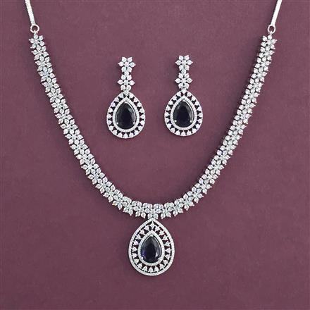 American Diamond Classic Necklace With Rhodium Plating