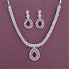 American Diamond Classic Necklace With Rhodium Plating