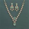 American Diamond Classic Necklace With Mehndi Plating