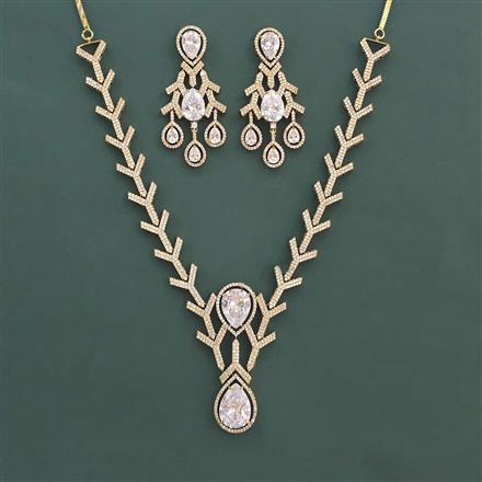American Diamond Classic Necklace With Mehndi Plating