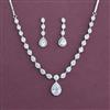 American Diamond Delicate Necklace With 2 Tone Plating Rhodium Plating