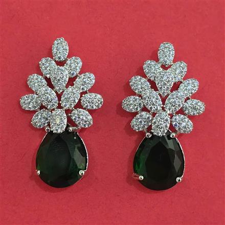 American Diamond Classic Earring With Rhodium Plating