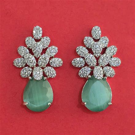 American Diamond Classic Earring With Rhodium Plating