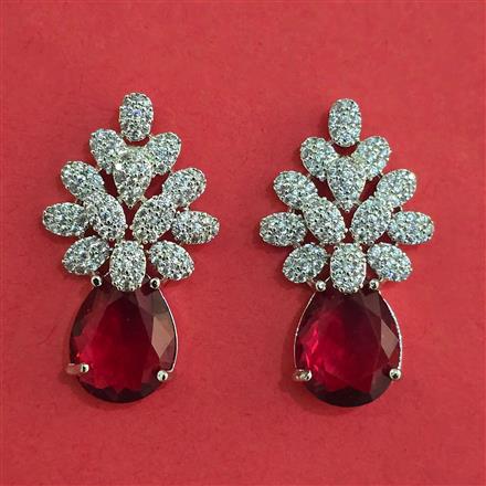 American Diamond Classic Earring With Rhodium Plating