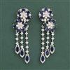 American Diamond Long Earring With Rhodium Plating