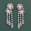 American Diamond Long Earring With Rhodium Plating