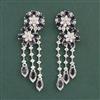 American Diamond Long Earring With Rhodium Plating