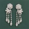 American Diamond Long Earring With Rhodium Plating