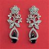 American Diamond Long Earring With Rhodium Plating