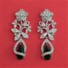 American Diamond Long Earring With Rhodium Plating