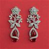 American Diamond Long Earring With Rhodium Plating