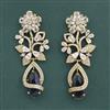 American Diamond Long Earring With Mehndi Plating
